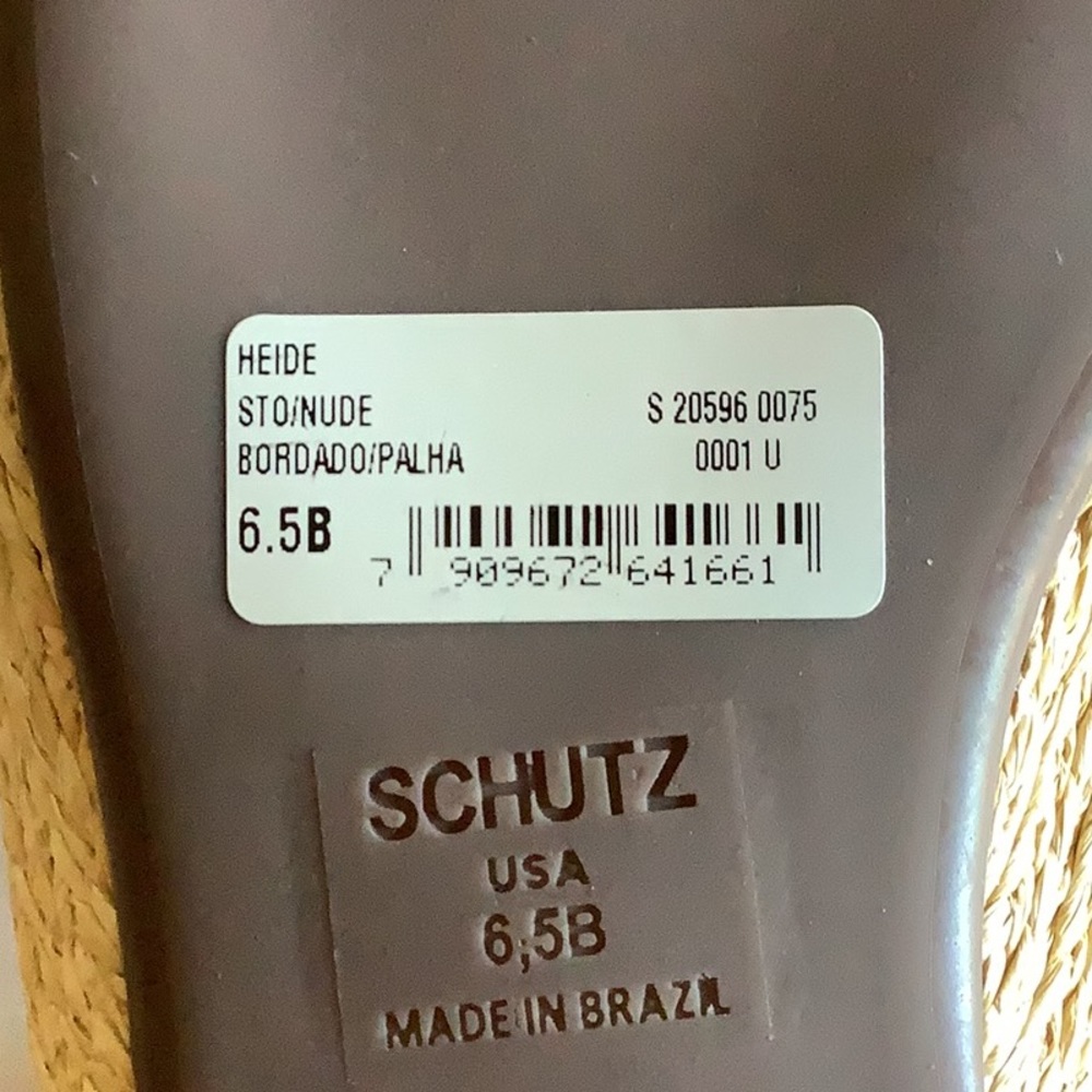 Schutz Heide Nude Bordado & Rhinestones Mules. - Picture 7 of 7
